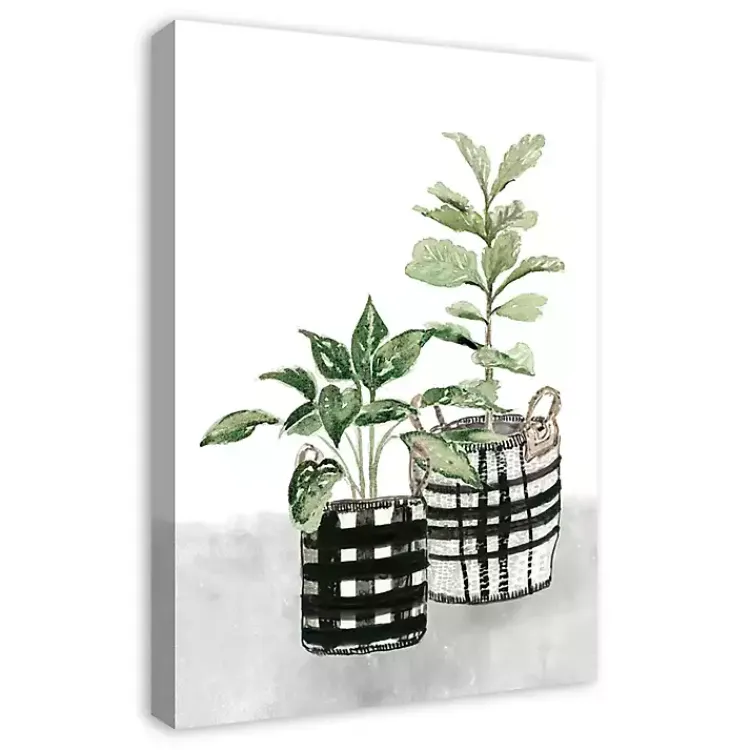 Kirklands Home Watercolor Plaid Vase Canvas Art Print, 20x30 in. Outlet