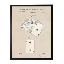 Kirklands Home Watercolor Playing Cards Framed Art Print Tan Clearance