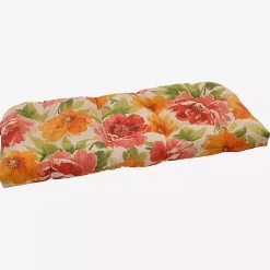 Kirklands Home Watercolor Primrose Outdoor Settee Cushion New