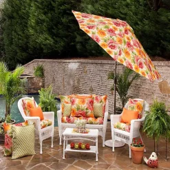 Kirklands Home Watercolor Primrose Outdoor Settee Cushion New