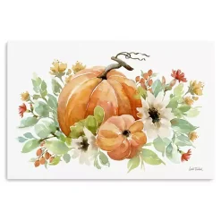 Fall>Kirklands Home Watercolor Pumpkins Canvas Art Print, 36x24 in.