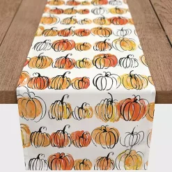 Fall>Kirklands Home Watercolor Pumpkins Table Runner