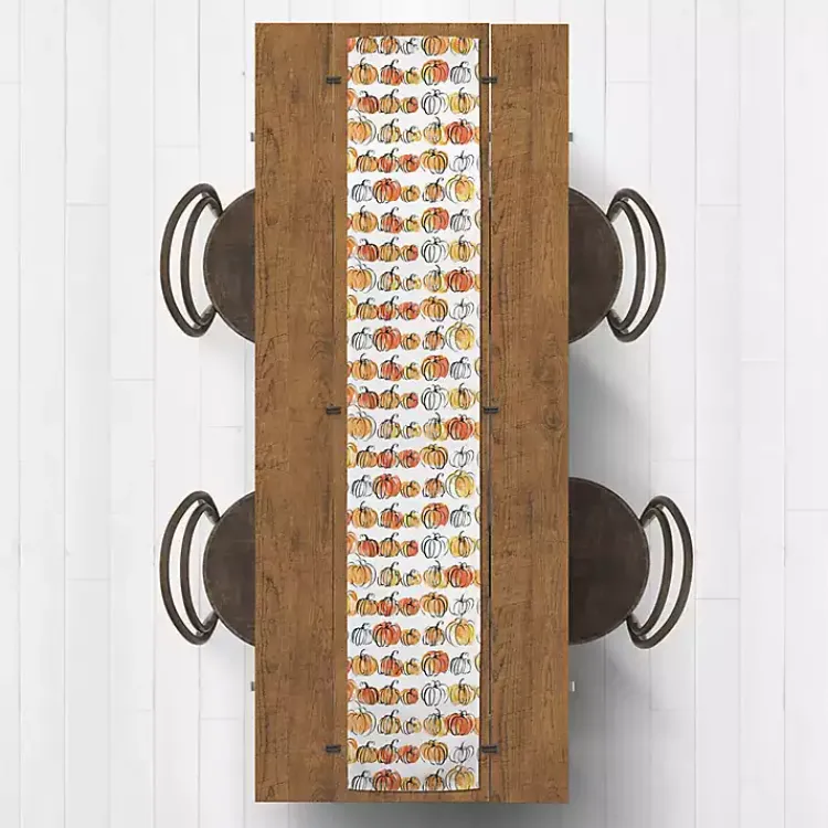 Fall>Kirklands Home Watercolor Pumpkins Table Runner