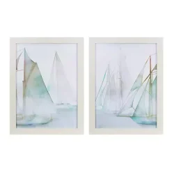 Kirklands Home Watercolor Sailboats Framed Art Prints, Set of 2 Multi Hot