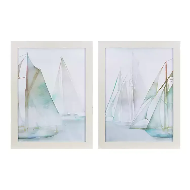 Kirklands Home Watercolor Sailboats Framed Art Prints, Set of 2 Multi Hot