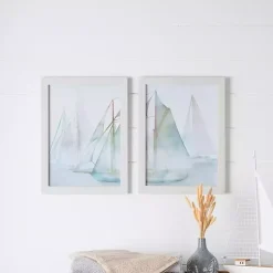 Kirklands Home Watercolor Sailboats Framed Art Prints, Set of 2 Multi Hot