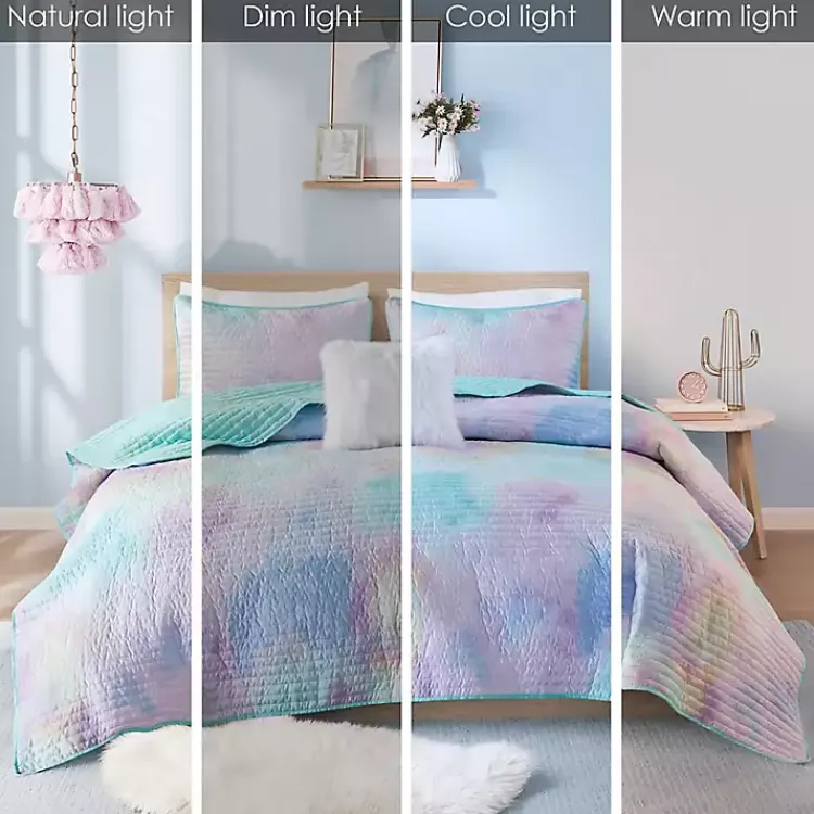 Kirklands Home Watercolor Tie-Dye 3-pc. Twin/Twin XL Quilt Set Sale