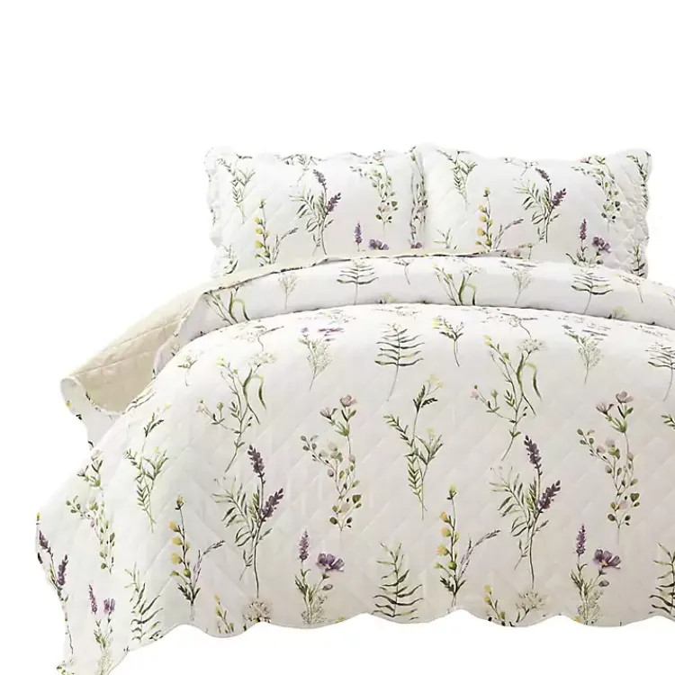 Kirklands Home Watercolor Wildflower 3-pc. Full/Queen Quilt Set