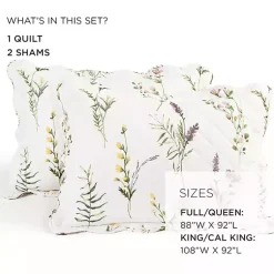 Kirklands Home Watercolor Wildflower 3-pc. Full/Queen Quilt Set