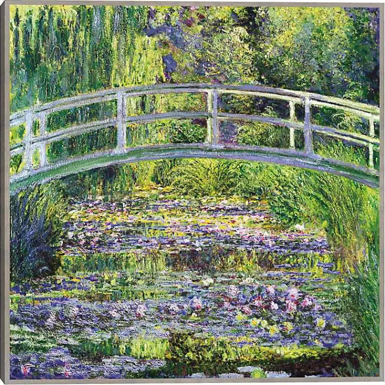 Kirklands Home Waterlillies with Japanese Bridge Canvas Art Print Outlet