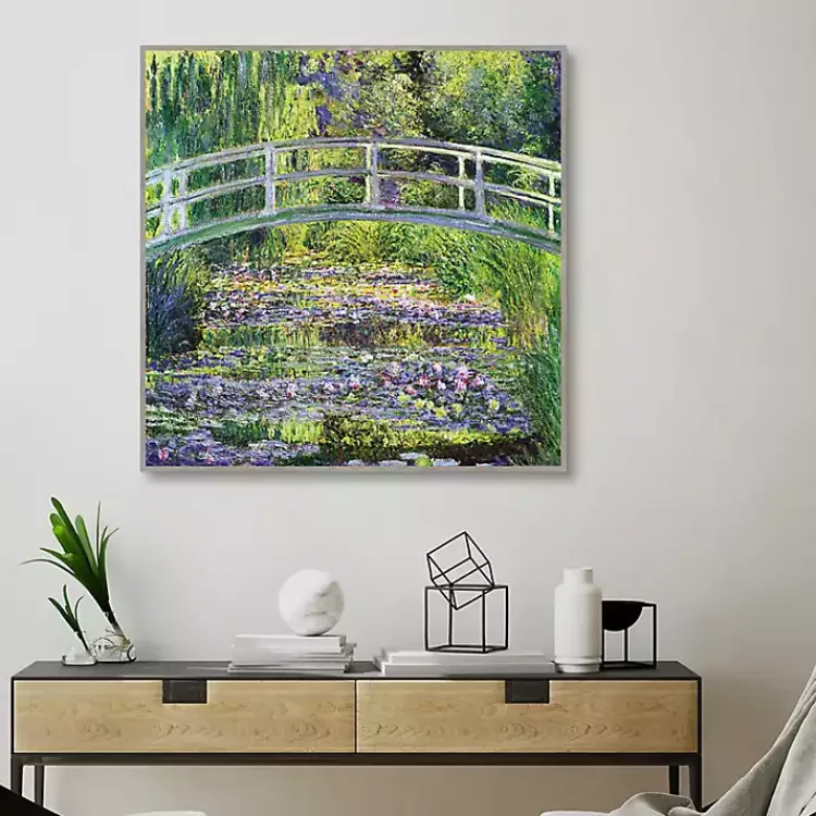 Kirklands Home Waterlillies with Japanese Bridge Canvas Art Print Outlet