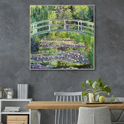 Kirklands Home Waterlillies with Japanese Bridge Canvas Art Print Outlet