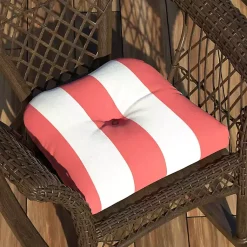 Kirklands Home Watermelon Awning Stripe Outdoor Chair Cushion Hot