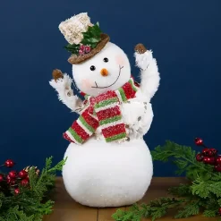 Christmas Decorations>Kirklands Home Waving Snowman Christmas Decoration White