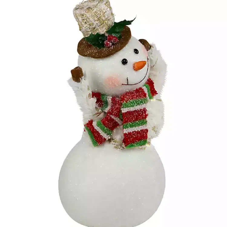 Christmas Decorations>Kirklands Home Waving Snowman Christmas Decoration White