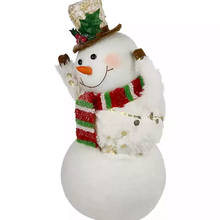 Christmas Decorations>Kirklands Home Waving Snowman Christmas Decoration White