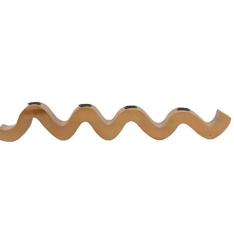 Candle Holders>Kirklands Home Wavy Wood Taper Candle Runner Brown