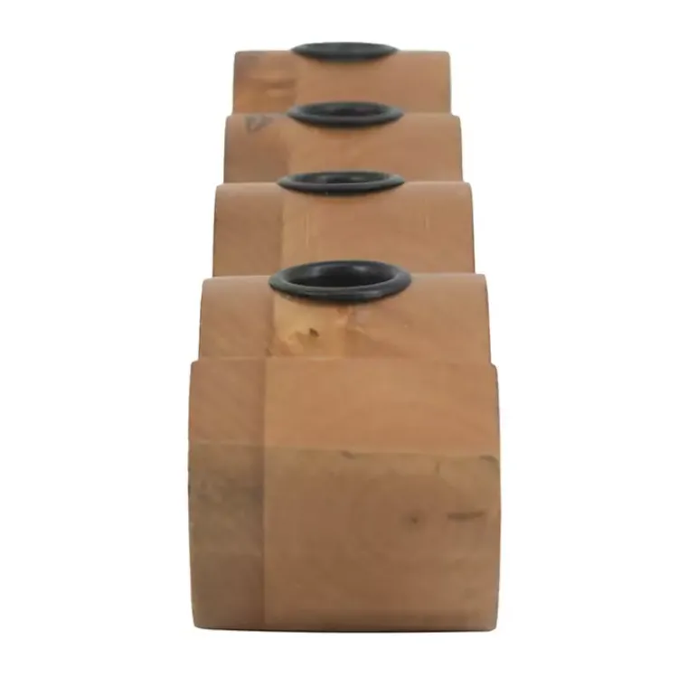 Candle Holders>Kirklands Home Wavy Wood Taper Candle Runner Brown