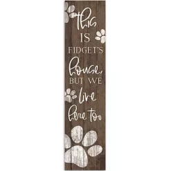 Kirklands Home We Live Here Too Personalized Porch Board Brown Outlet