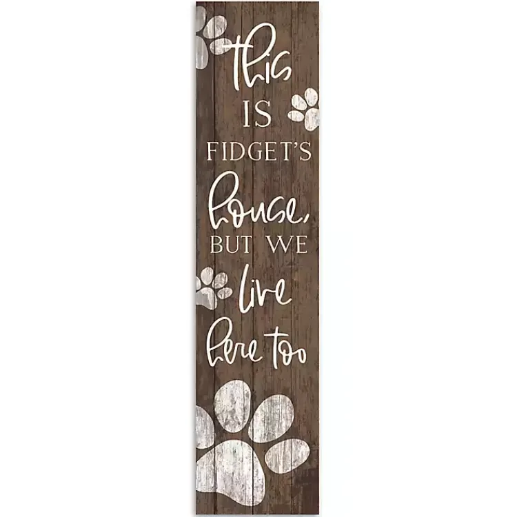 Kirklands Home We Live Here Too Personalized Porch Board Brown Outlet