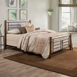 Kirklands Home Weathered Brown Farmhouse Queen Bed Discount