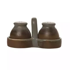Kirklands Home Weathered Salt and Pepper Shaker Set Brown Clearance
