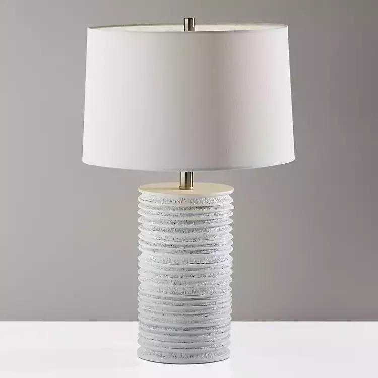 Kirklands Home Weathered Cream Marissa Ribbed Table Lamp Online