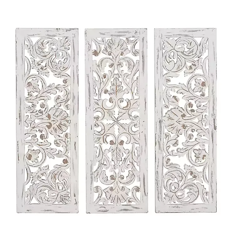 Kirklands Home Weathered Gray Wood Panel Wall Plaques, Set of 3 Online