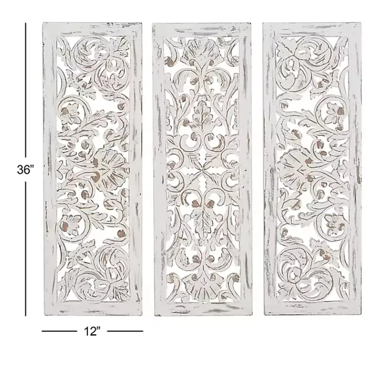 Kirklands Home Weathered Gray Wood Panel Wall Plaques, Set of 3 Online