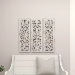 Kirklands Home Weathered Gray Wood Panel Wall Plaques, Set of 3 Online