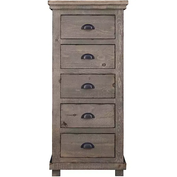 Kirklands Home Weathered Wooden 5-Drawer Willow Chest Gray Best