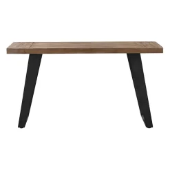 Kirklands Home Weathered Oak and Metal Console Table Tan