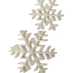 Christmas Decorations>Kirklands Home Weathered Wooden Snowflakes, Set of 2 White