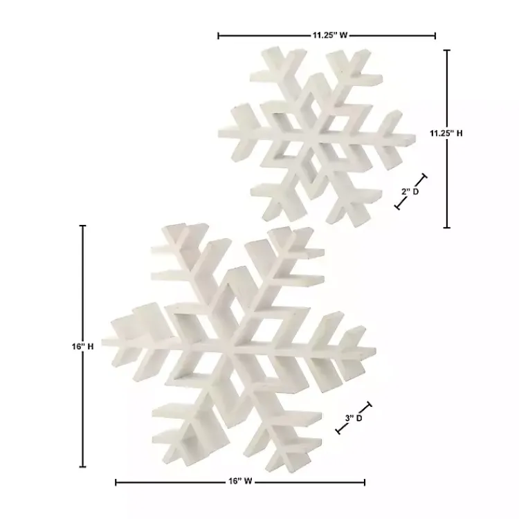 Christmas Decorations>Kirklands Home Weathered Wooden Snowflakes, Set of 2 White
