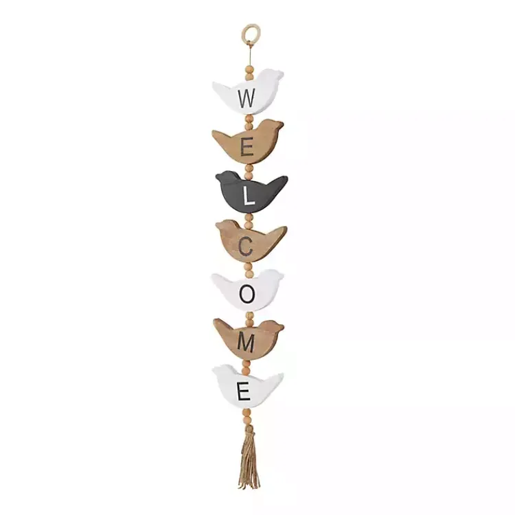 Kirklands Home Welcome Bird Shaped Wood Wall Sign Discount