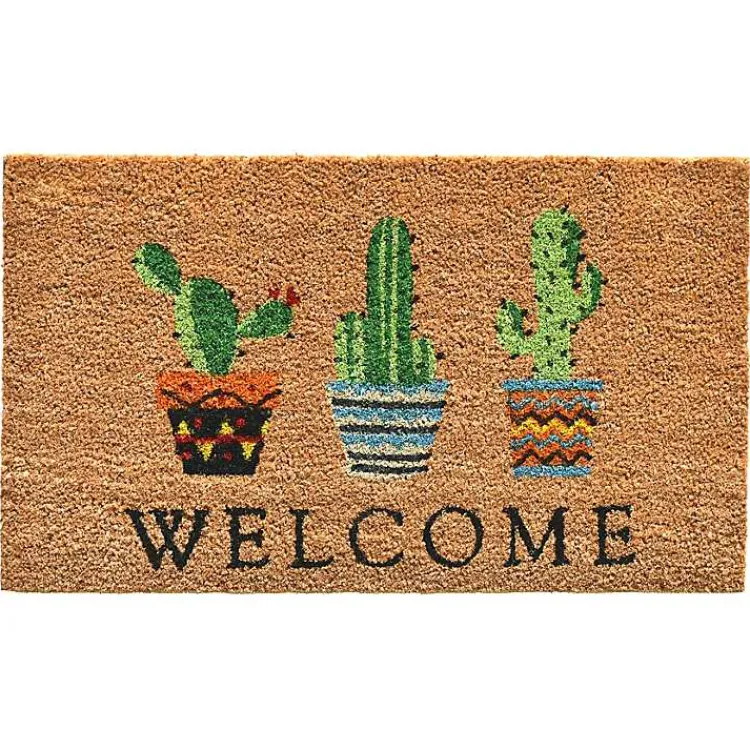 Kirklands Home Welcome Cactus Trio Doormat Clearance