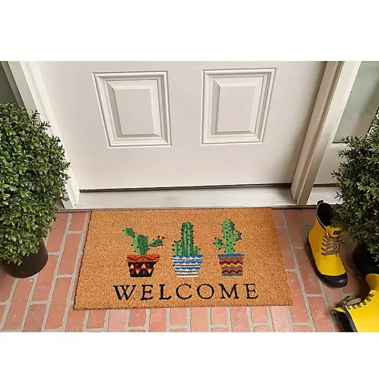 Kirklands Home Welcome Cactus Trio Doormat Clearance