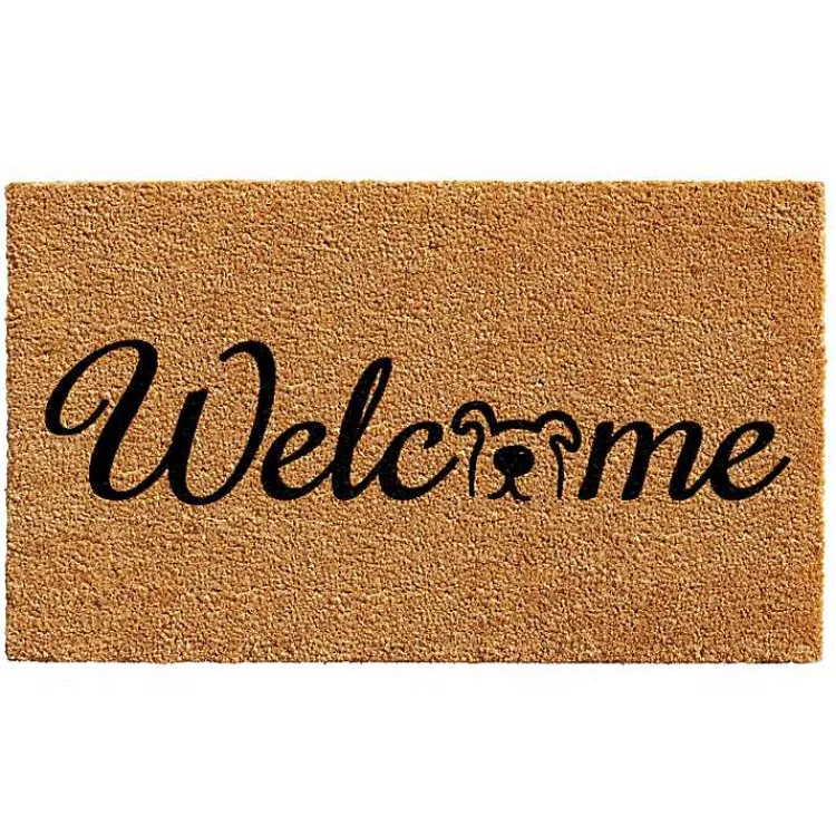 Kirklands Home Welcome Dog Coir Doormat Hot