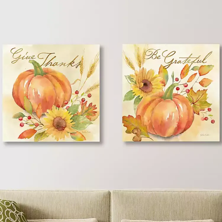 Fall>Kirklands Home Welcome Fall Canvas Art Prints, Set of 2 Orange