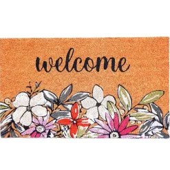 Kirklands Home Welcome Floral Doormat Multi Clearance