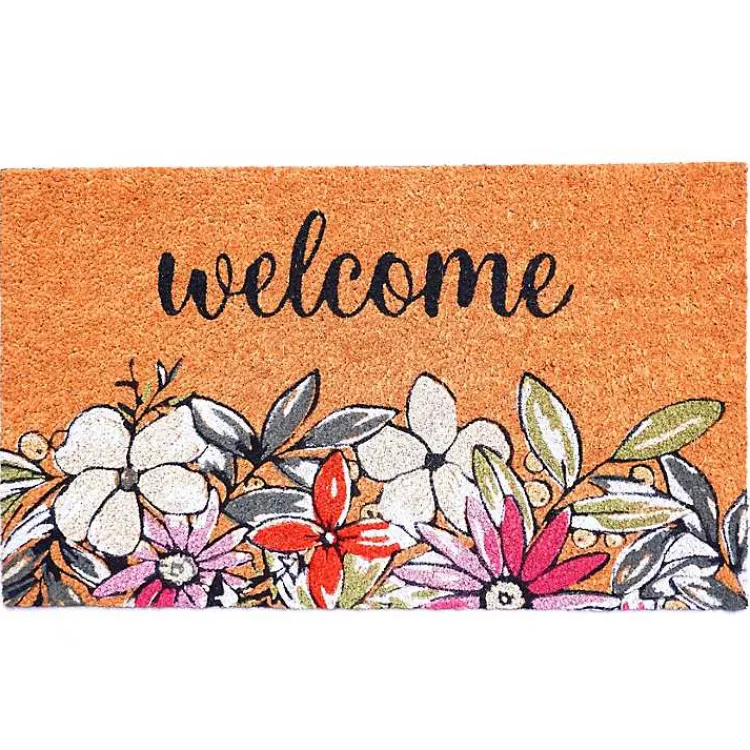 Kirklands Home Welcome Floral Doormat Multi Clearance