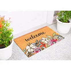 Kirklands Home Welcome Floral Doormat Multi Clearance