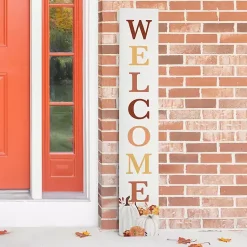 Fall>Kirklands Home Welcome Floral Pumpkins Fall Porch Board