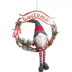 Christmas Wreaths>Kirklands Home Welcome Gnome Pine Christmas Wreath Multi