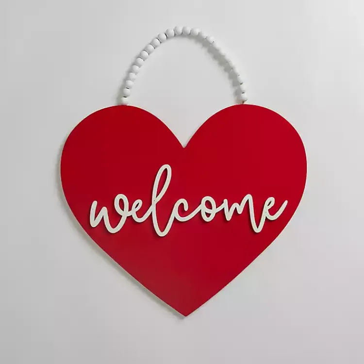 Valentines Day Decorations>Kirklands Home Welcome Heart Hanging Wall Plaque