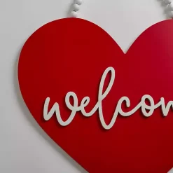 Valentines Day Decorations>Kirklands Home Welcome Heart Hanging Wall Plaque