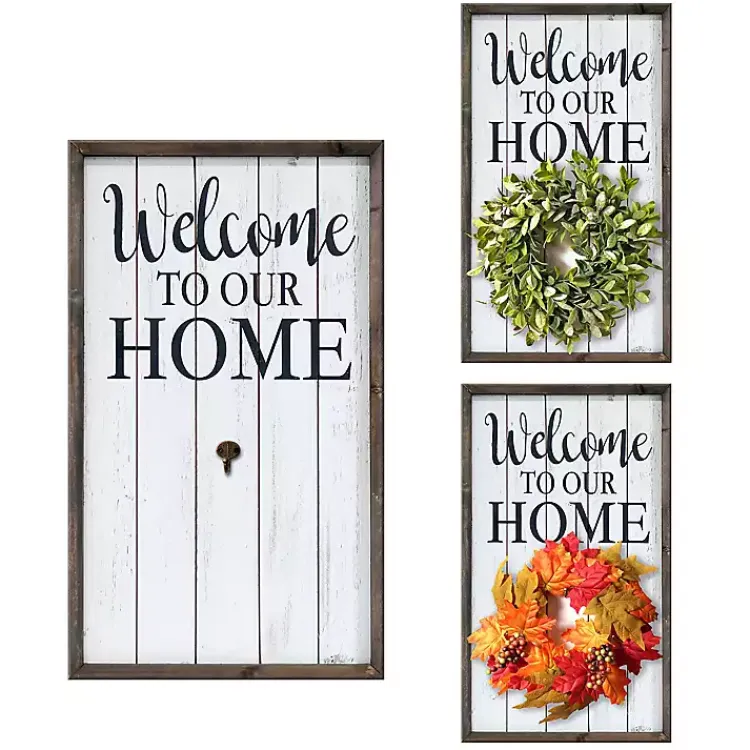 Kirklands Home Welcome Interchangeable Wreath Wall Plaque Outlet