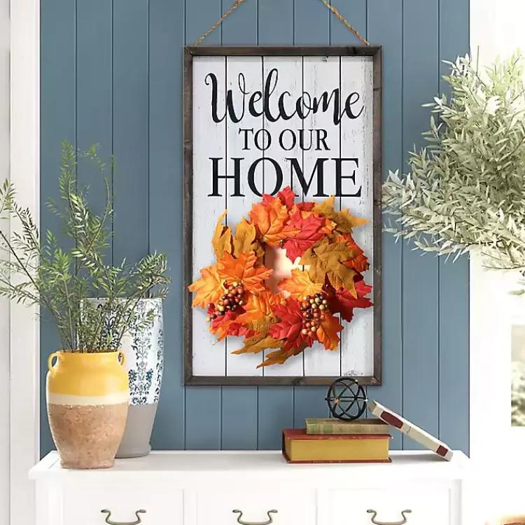 Kirklands Home Welcome Interchangeable Wreath Wall Plaque Outlet