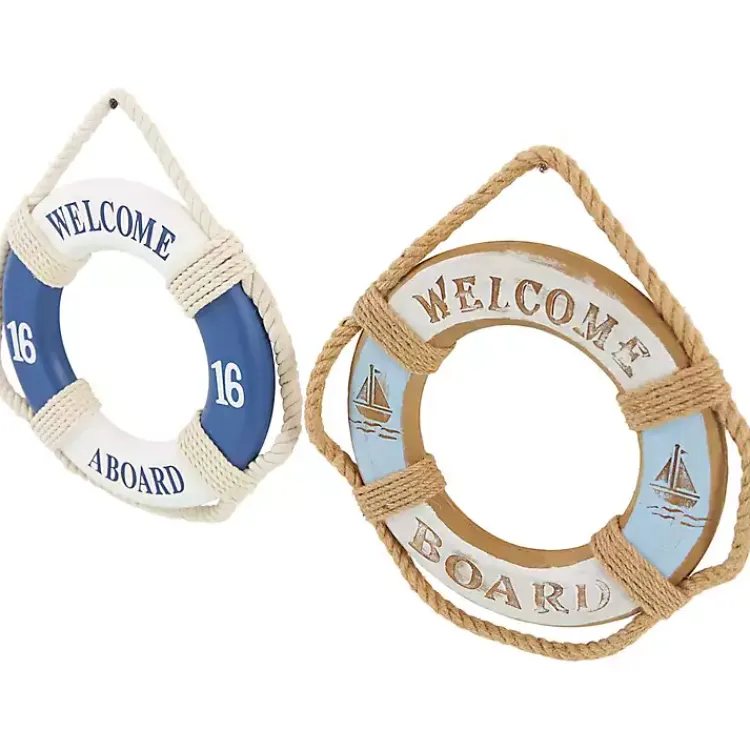Kirklands Home Welcome Life Ring Wall Plaques, Set of 2 Clearance
