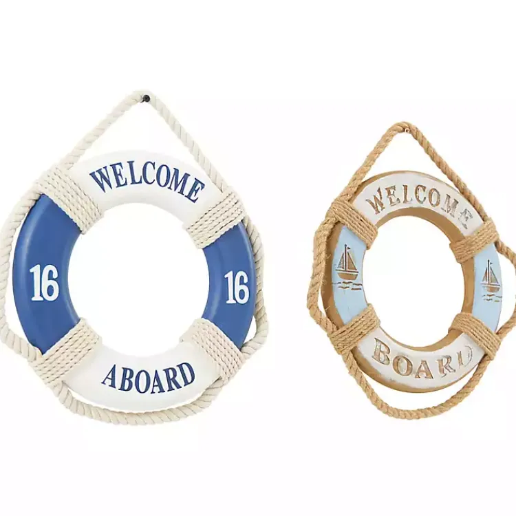 Kirklands Home Welcome Life Ring Wall Plaques, Set of 2 Clearance